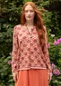 Blockdruck-Strickjacke „Valentina“ aus Bio-Baumwolle (dunkelrosa S)