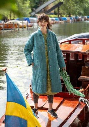 Manteau "Venezia" en coton biologique tissé - vert de vérone