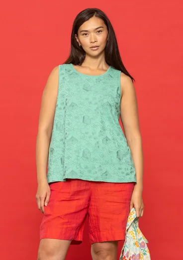 “Eva” jersey tank top in organic cotton - light oriental green