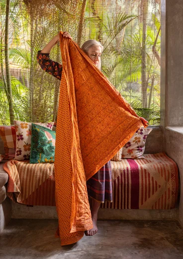 “Andes” rug in wool - henna