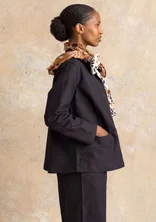 “Esme” woven cotton/linen jacket - black