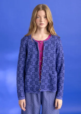 Strickjacke „Freja“ aus Bio-/Recycling-Baumwolle - himmelblau