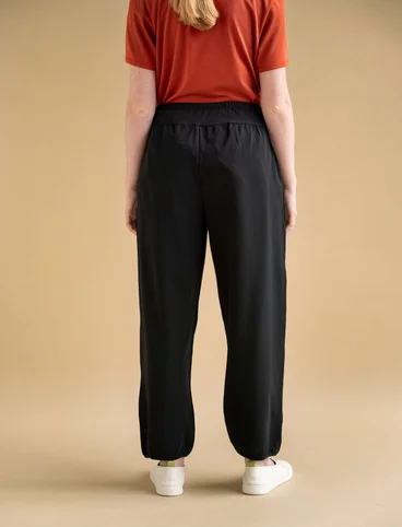 Organic cotton/elastane jersey trousers - black