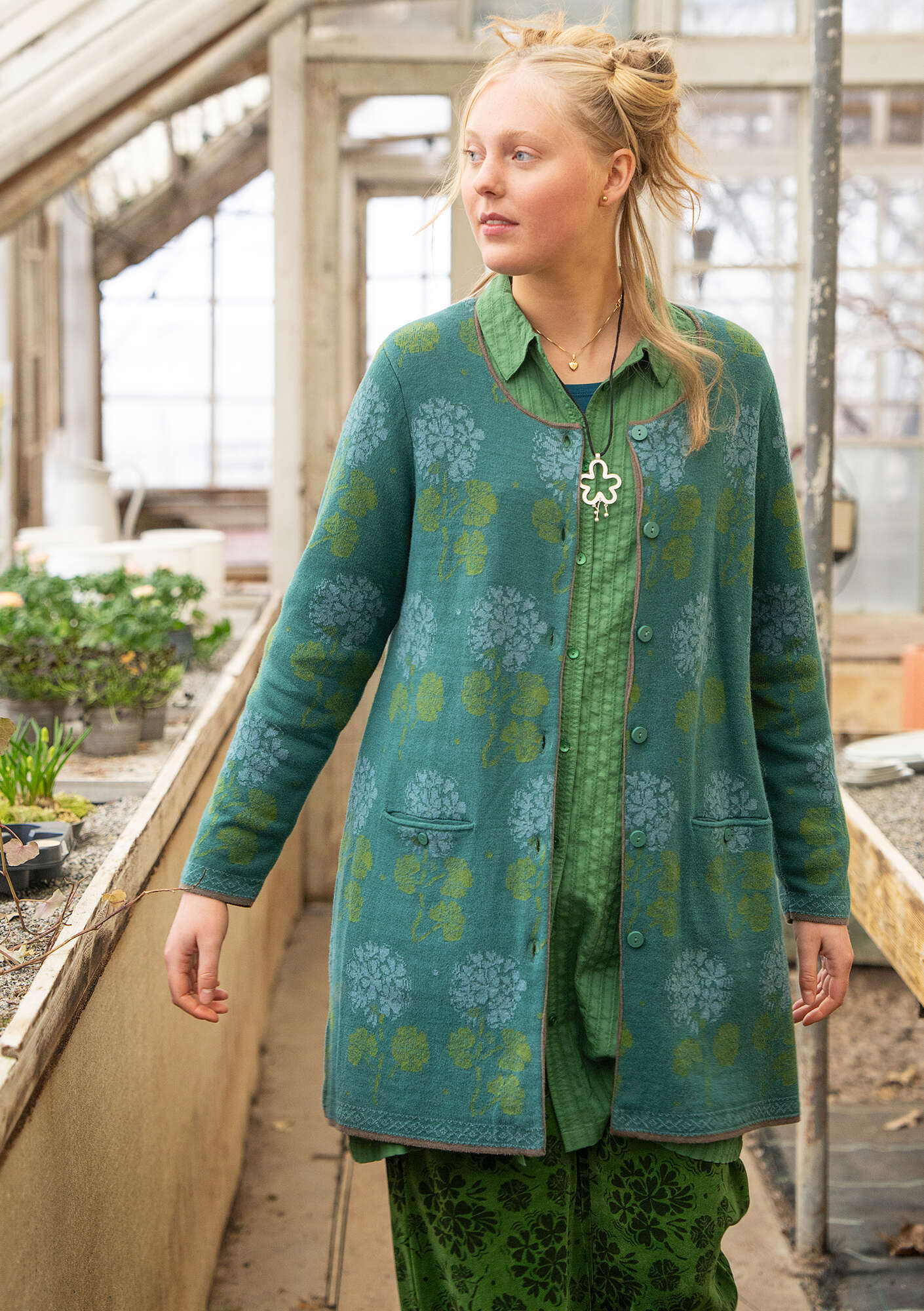 Marbacka organic recycled cotton cardigan gudrunsjoden