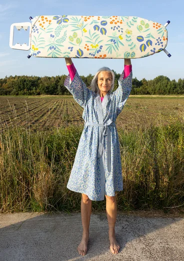 “Olives” ironing board cover in organic cotton - sea blue