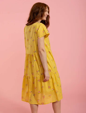Vævet kjole "Floria" i økologisk bomuld - guldregn