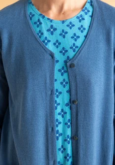 Gilet long en laine biologique - indigo clair