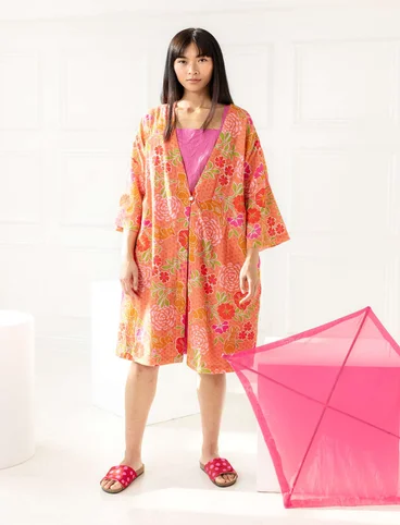 Kimono "Paraquite" en coton biologique - papaye