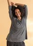 “Millie” organic cotton/modal jersey top (ash grey/patterned S)