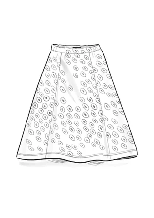 “Billie” jersey skirt in organic cotton/modal - oatmeal/patterned