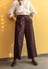 Pantalon « Stina » en coton biologique tissé - chocolat noir