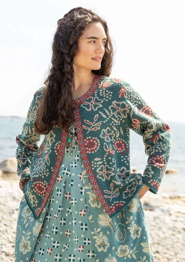 “Rashmi” cardigan in organic cotton - opal green