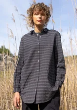 “Wavy” woven organic cotton shirt - black