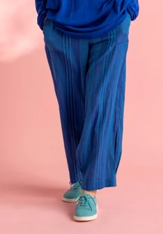 “Thea�” woven organic cotton dobby trousers - porcelain blue