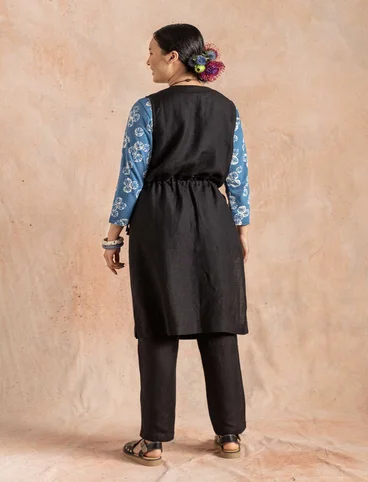 Dress in woven linen/modal - black