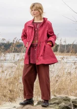 “Lucy” woven parka in organic cotton - cranberry/patterned