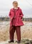 “Lucy” woven organic cotton parka (cranberry/patterned S)