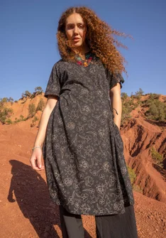 “Carmen” jersey dress in organic cotton/modal - black