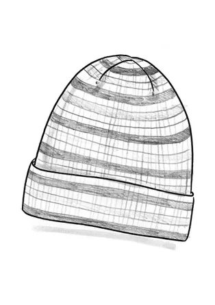 Mütze aus Recycling-Wolle/Lammwolle - schwarz-gestreift