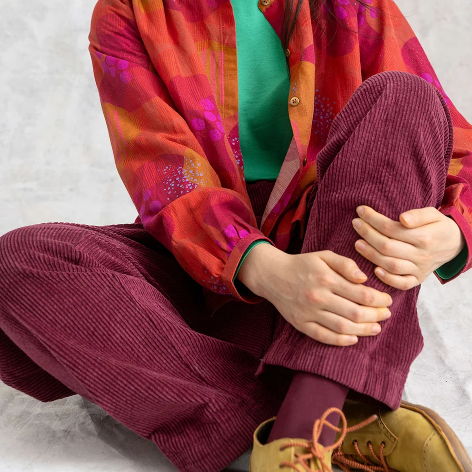 “Rime” corduroy pants in organic cotton - burgundy