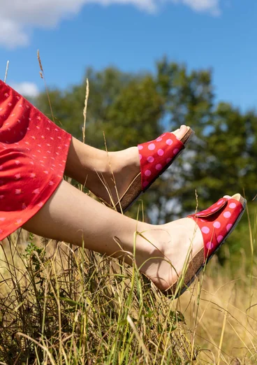 Sandales "Amber" en tissu imprimé numériquement - rouge perroquet