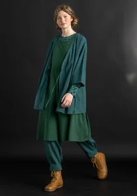 Woven kimono in organic cotton dobby - opal green