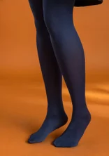 Solid-colored tights in recycled nylon  - dark indigo
