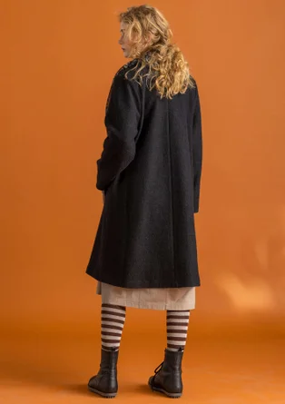 Wool-blend coat - black