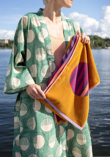 Kimono "Eclipse" i ekologisk bomull - grönt havsglas