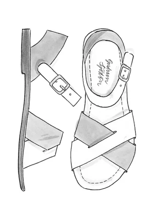 Sandalen aus Nappaleder - dunkellavendel