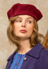 Knitted and felted lambswool blend beret - dark agate red