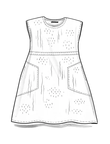 Vævet ærmeløs kjole i økologisk bomuld - kalksten