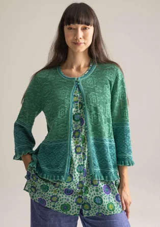 “Suzani” woven tunic in organic cotton - mint