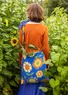 “Sunflower” organic cotton/linen bag (cornflower blue One Size)