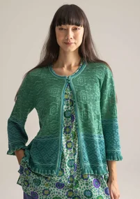 “Naima” cardigan in organic/recycled cotton - malachite