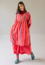 “Violet” woven dress in cotton/silk - bright red