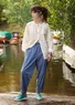 “Alba” woven organic cotton/hemp trousers (mountain blue L)