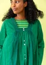 “Agnes” woven organic cotton smock blouse (rainforest green S)