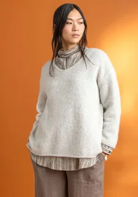 Alpaca blend sweater - feather/melange