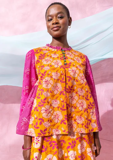 Blouse "Malli" en coton biologique - pivoine foncé