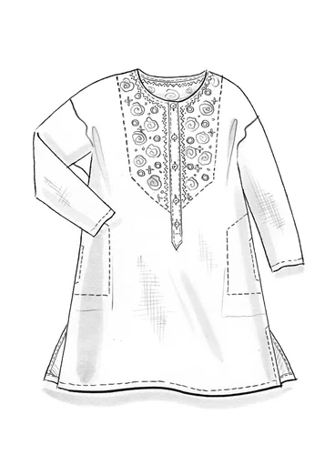 "Mirror" woven organic cotton tunic - ecru