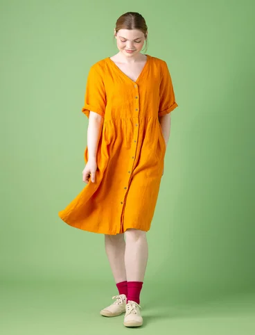 Woven linen dress - orange 