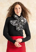 “Leah” cotton/silk scarf with a floral design - black
