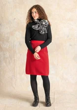 “Sylvi” fine-knit skirt in organic cotton/wool - amaryllis/dark aubergine