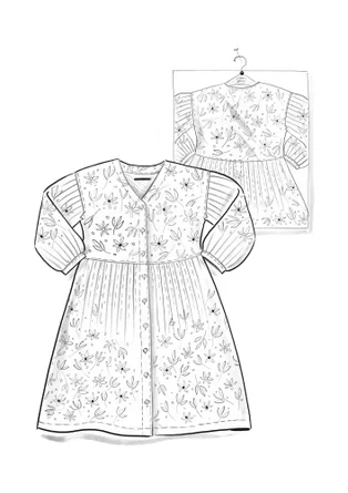 Robe ”Ida” en tissu de laine mélangée - bleu ciel/motif