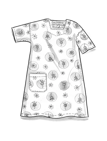 Vevd kjole «Halo» i økologisk bomull - krapprød