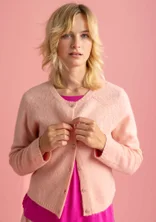 Cardigan in wool/cotton/alpaca - pink marble