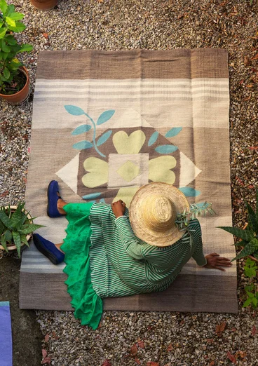 Tapis "Foajé" en laine - naturel