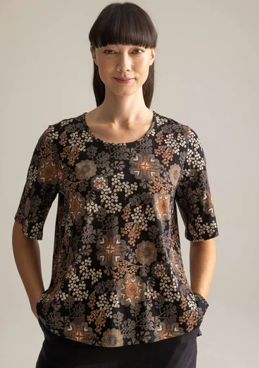 “Yasmina” top in organic cotton - black