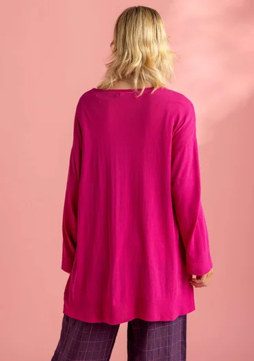 Knit tunic in organic/recycled cotton - pink begonia